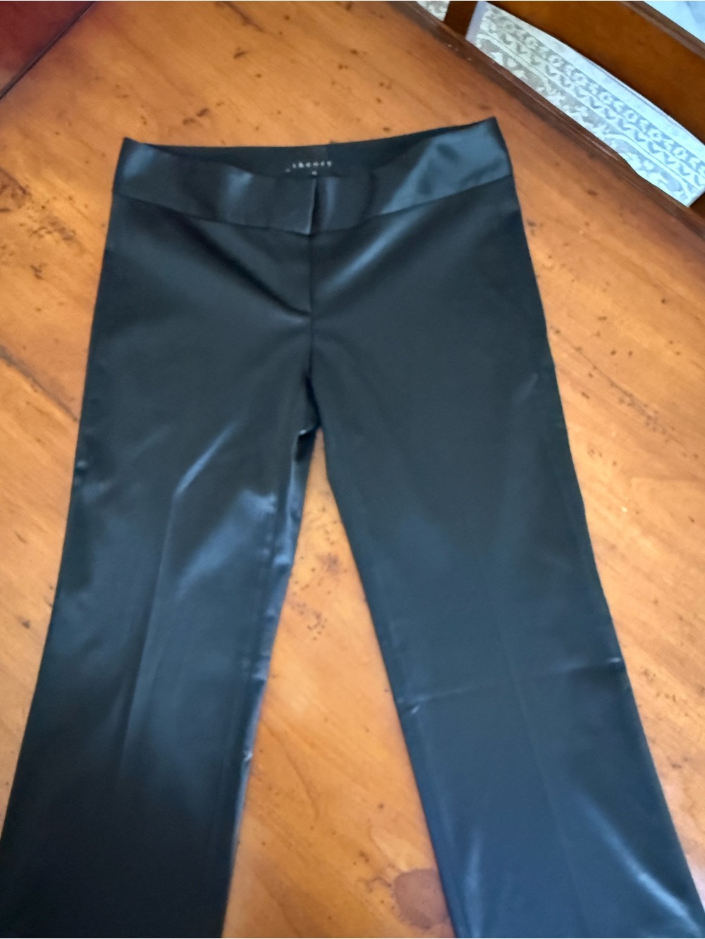 Theory Black Satin-Trim Dress Pants – Women’s Size 10 – Made in USA